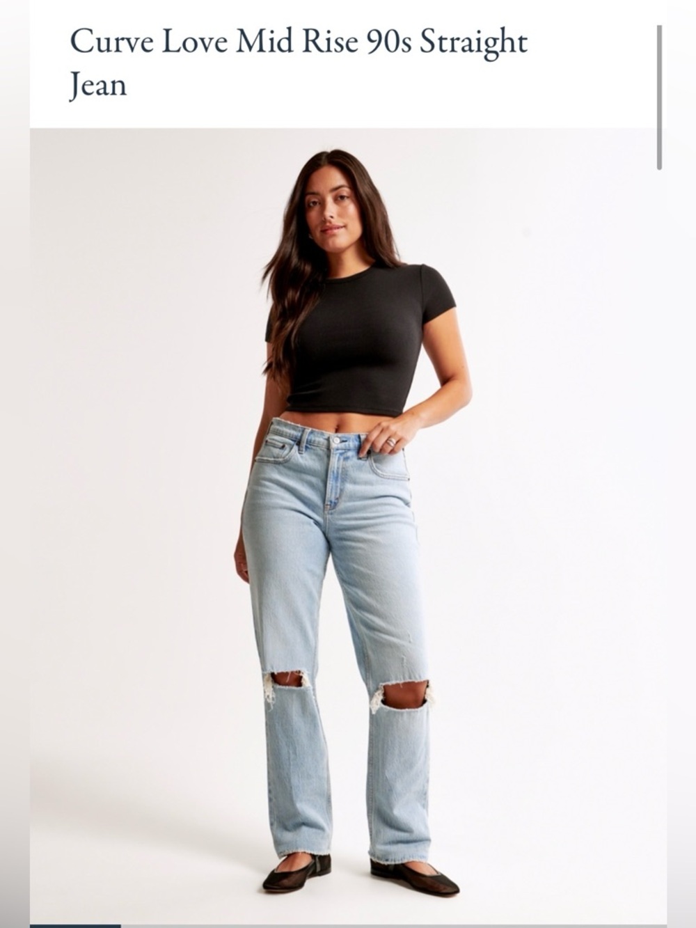 Abercrombie Curve Love Mid Rise 90s Straight Jean